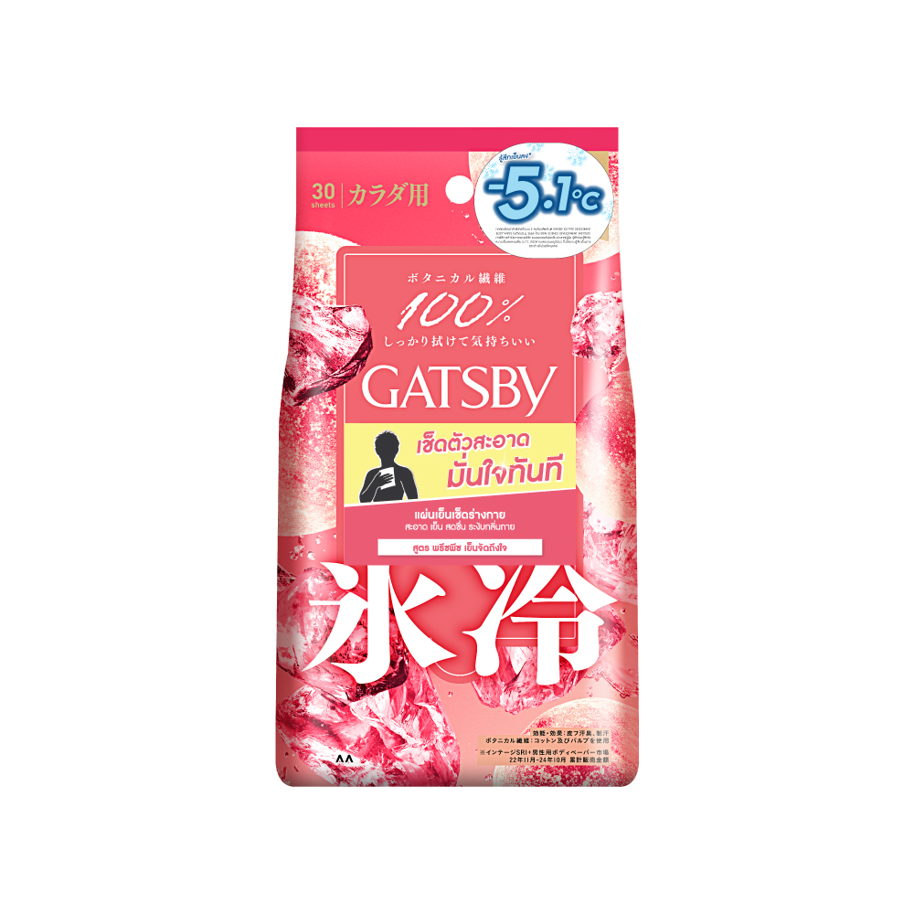 ICE TYPE DEODORANT BODY WIPES FREEZE PEACH